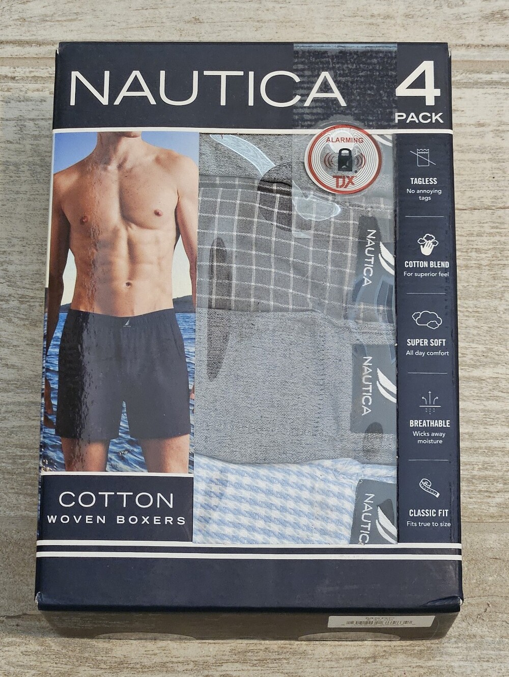 4 Pk Nautica Cotton Woven Boxers